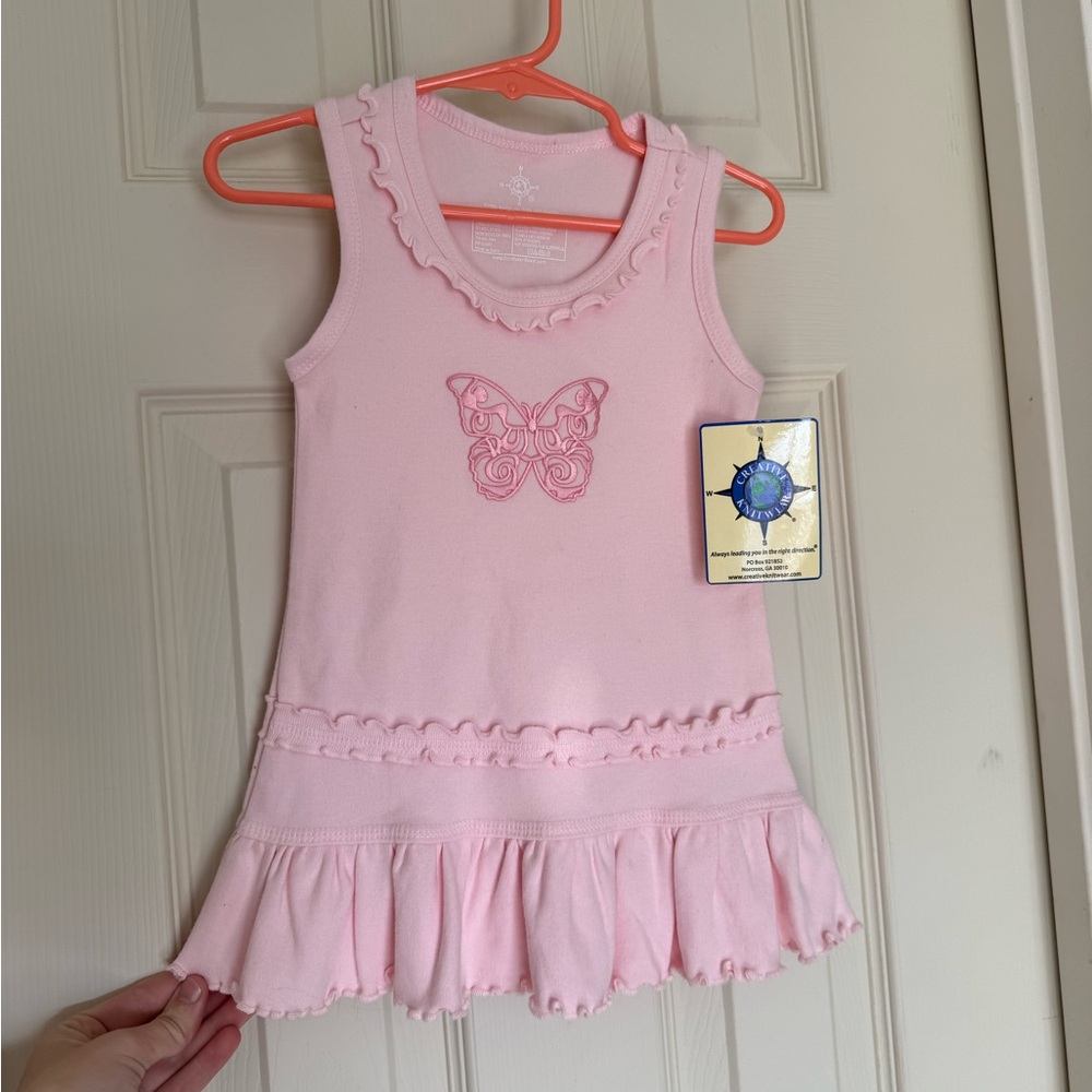 NWT 24 Month Vintage Pink Ruffled Butterfly Y2K Dress